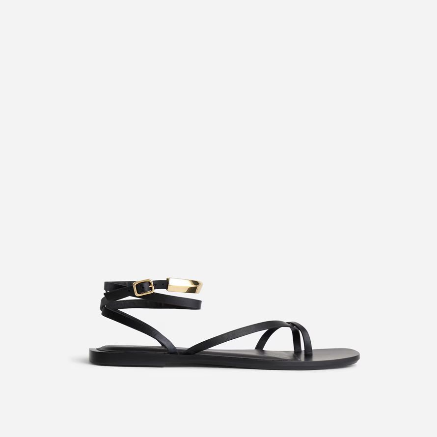 black madewell the vira bangle ankle-wrap leather womens sandals