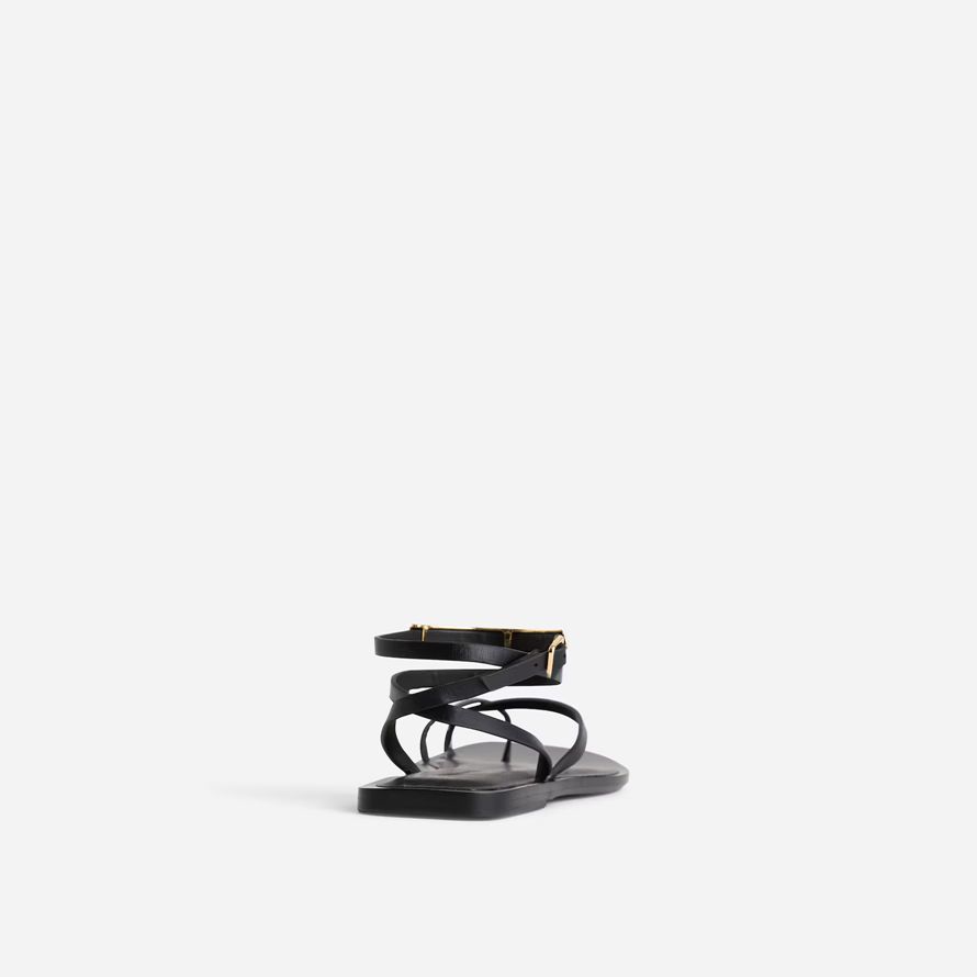 black madewell the vira bangle ankle-wrap leather womens sandals