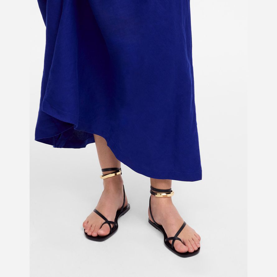 black madewell the vira bangle ankle-wrap leather womens sandals