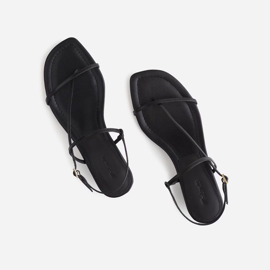 black madewell the maycie asymmetric t-strap womens sandals