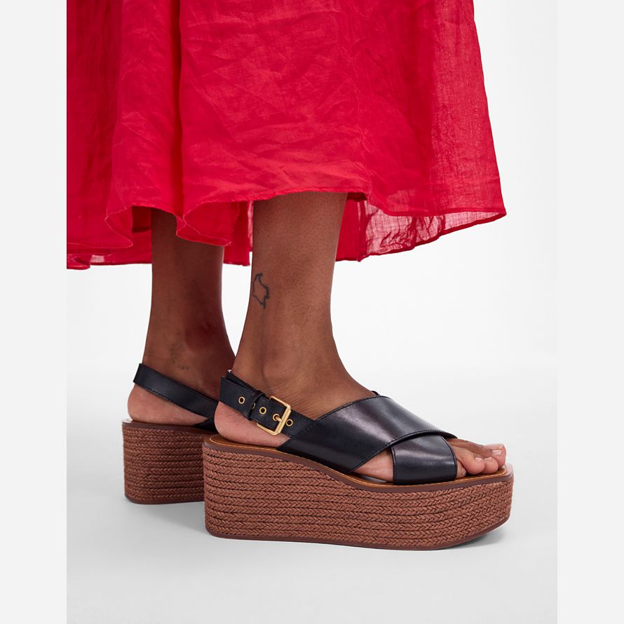 womens madewell the amee wedge sandals black