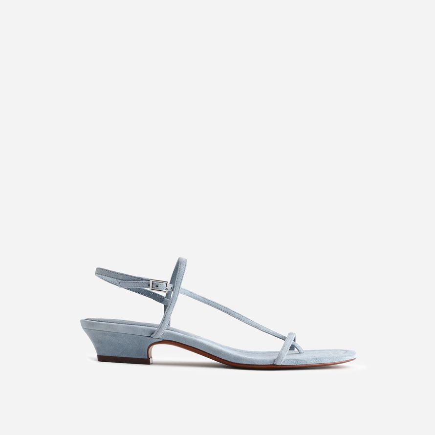 blue grey womens madewell the maycie asymmetric t-strap sandals