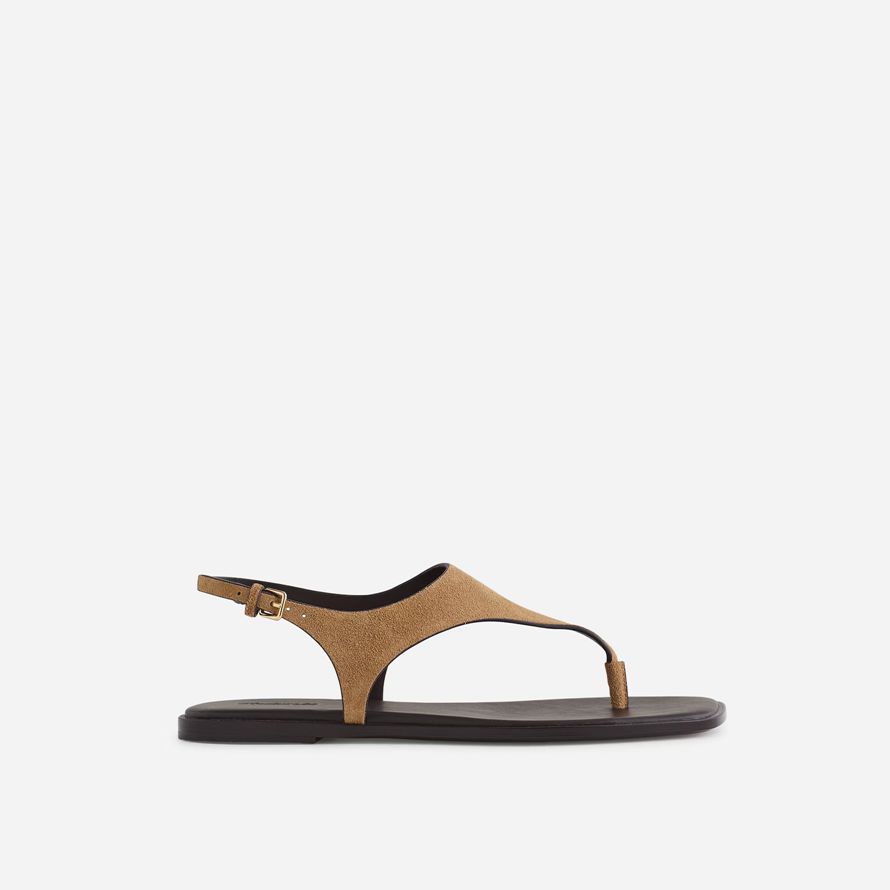 brown womens madewell the kira covered thong sandals