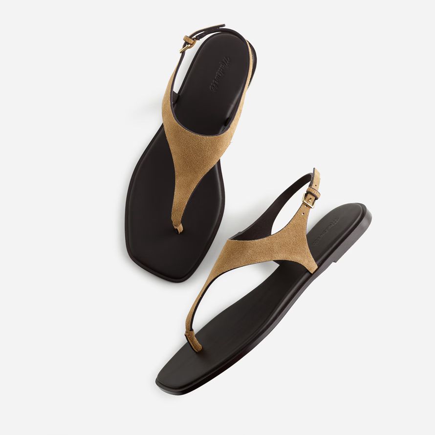 brown womens madewell the kira covered thong sandals