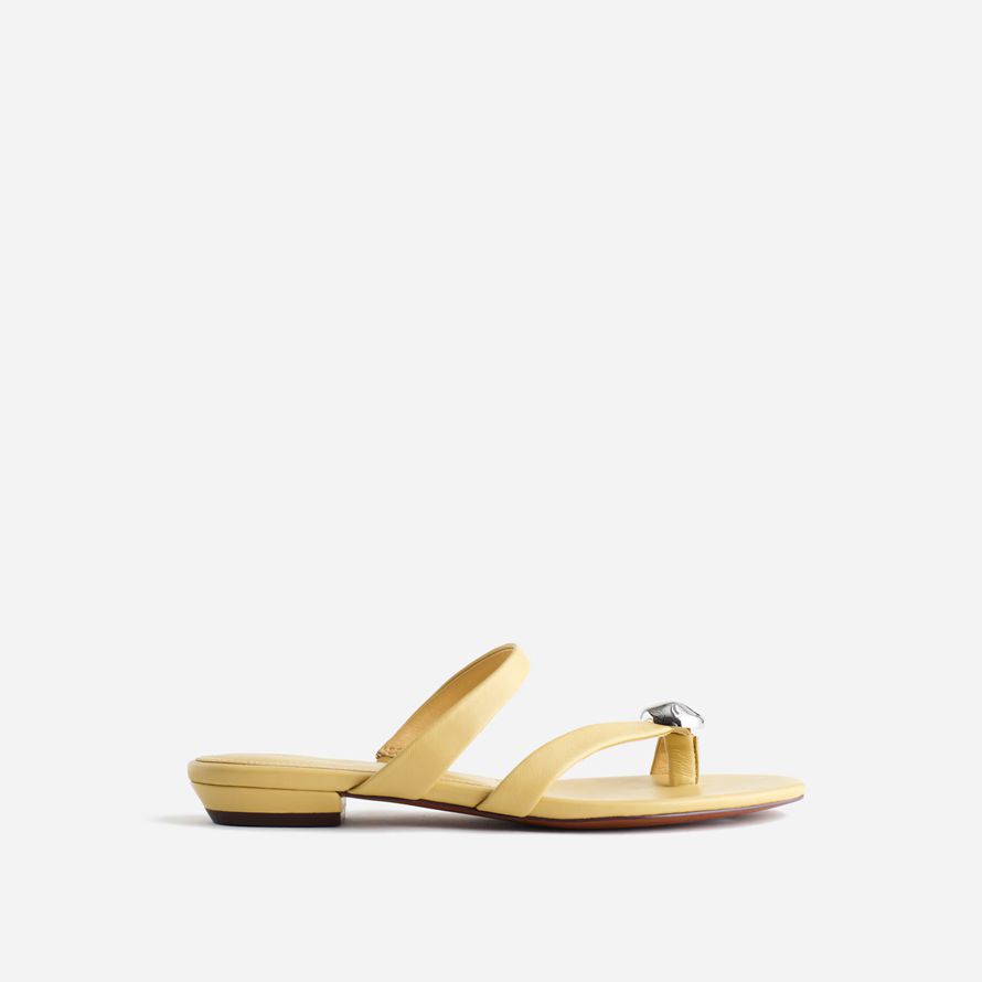 yellow womens madewell the mila organic hardware thong sandals