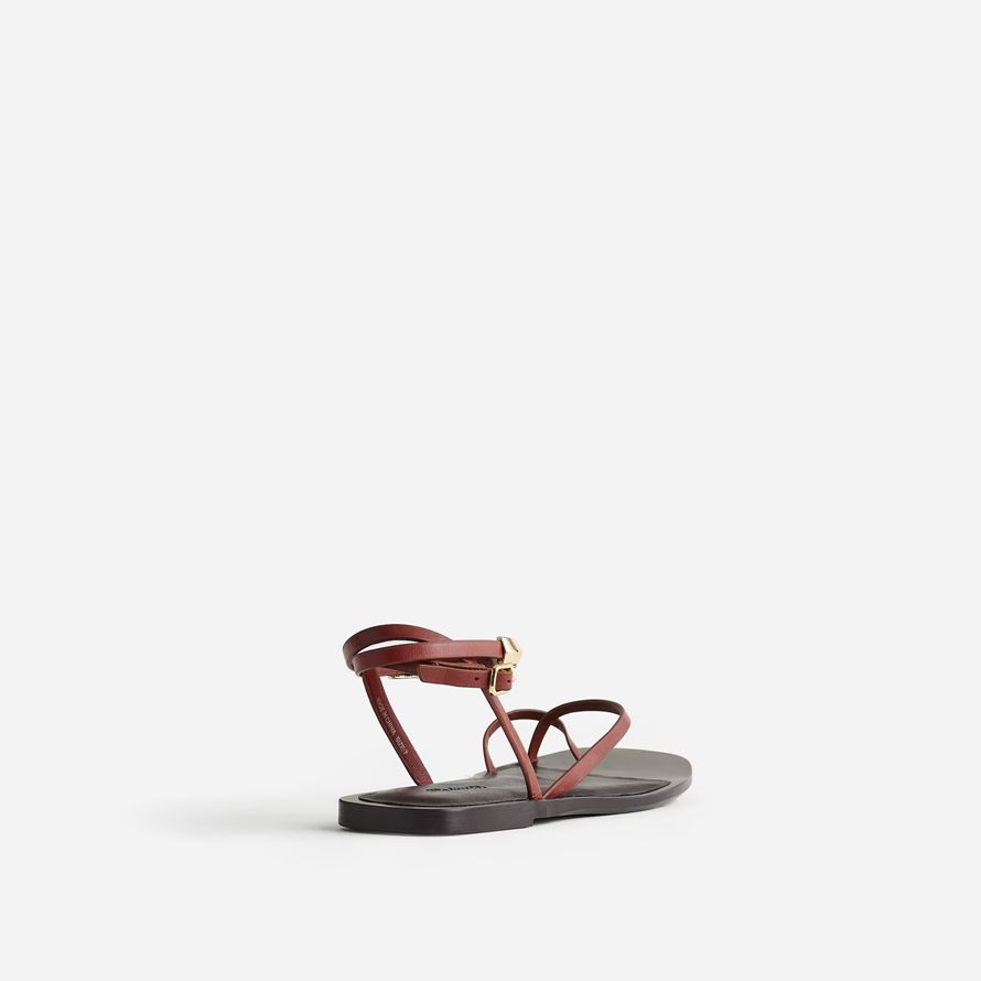 brown madewell the vira bangle ankle-wrap leather womens sandals