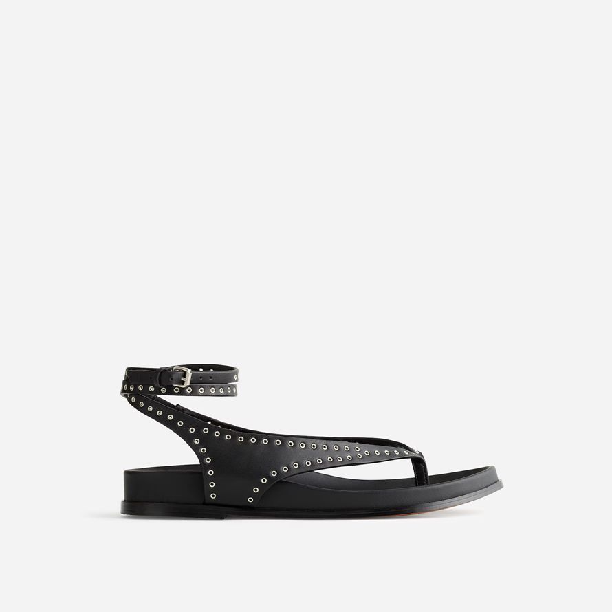 womens madewell the eleni ankle-wrap thong sandals black
