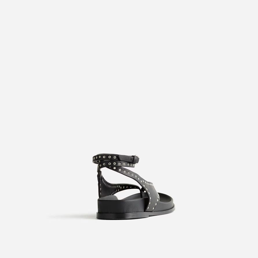 womens madewell the eleni ankle-wrap thong sandals black
