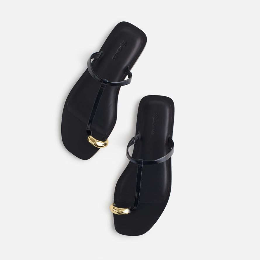 black womens madewell the dessa toe ring sandals