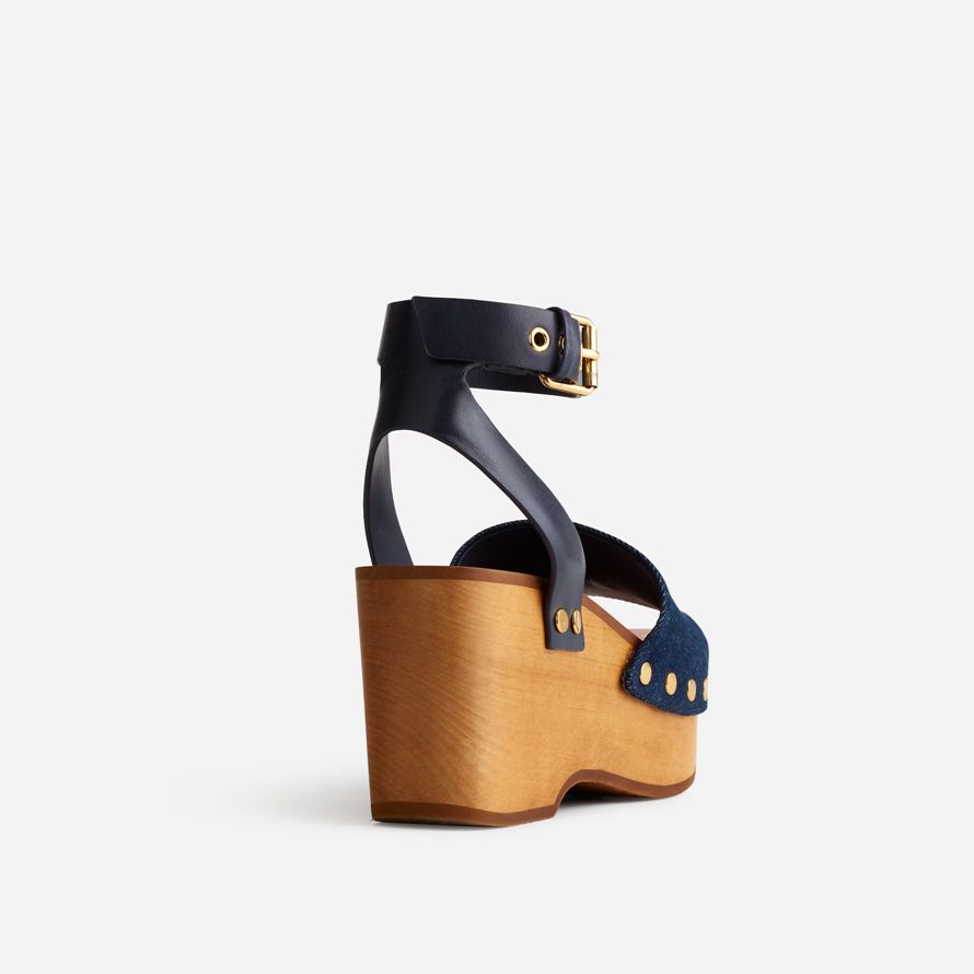 madewell the anouk platform clog womens sandals navy