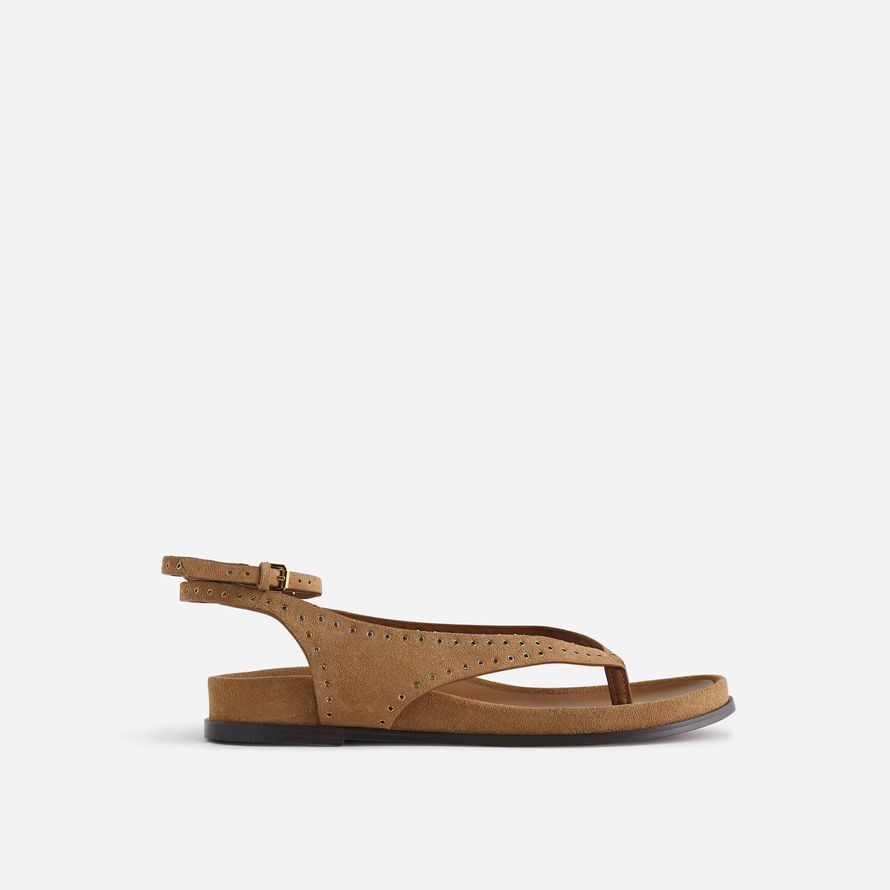 womens madewell the eleni ankle-wrap thong sandals khaki