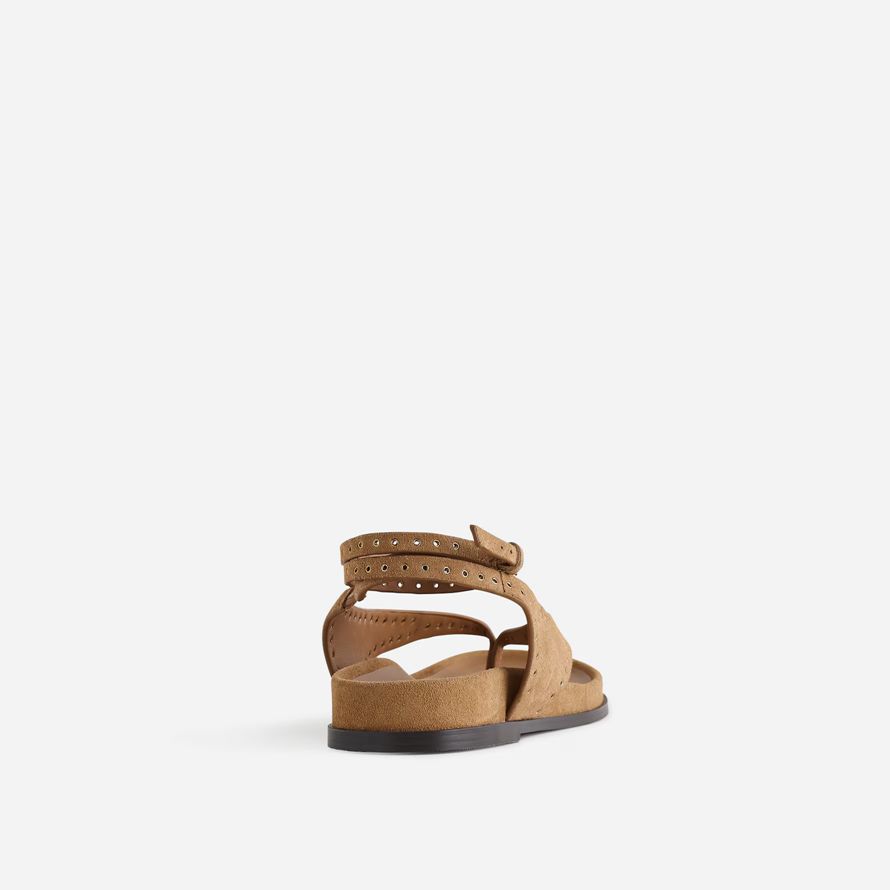 womens madewell the eleni ankle-wrap thong sandals khaki