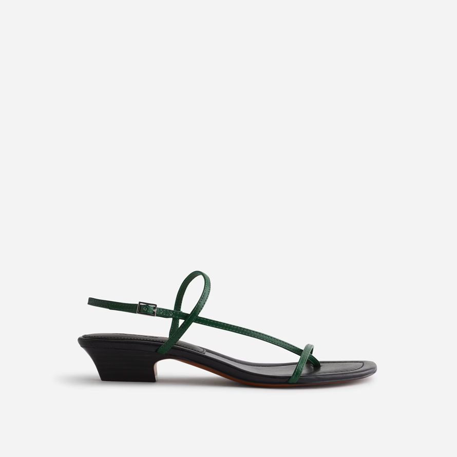 black green womens madewell the maycie asymmetric t-strap sandals