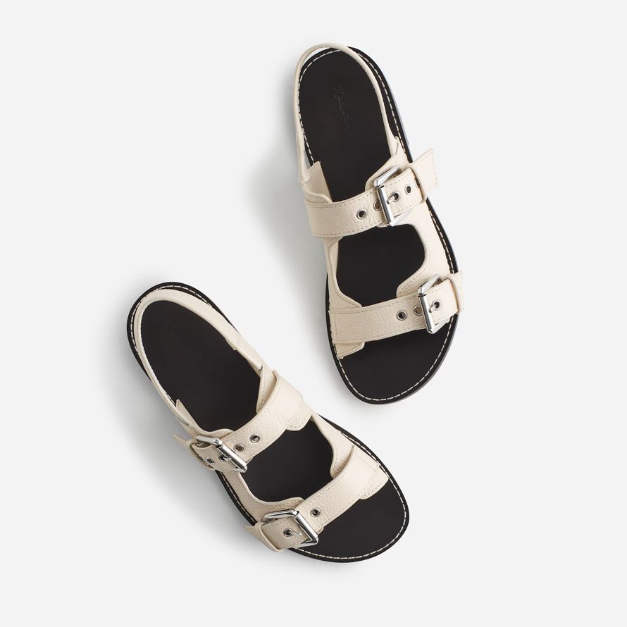 womens madewell the maude double strap slingback sandals white