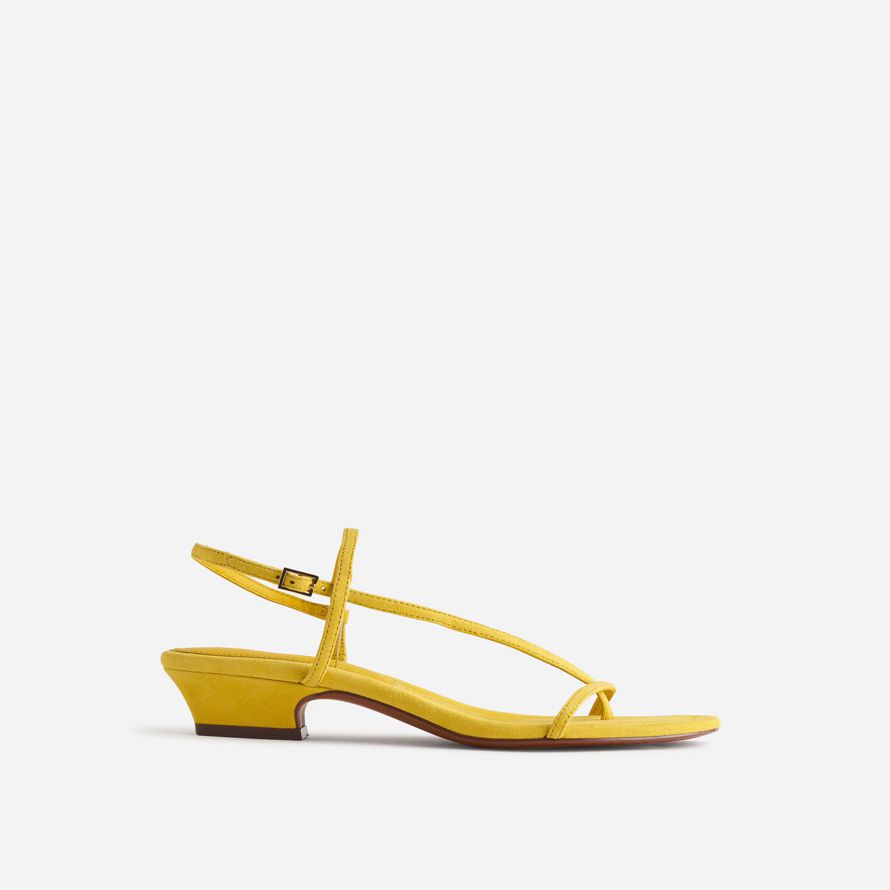 madewell the maycie asymmetric t-strap womens sandals yellow