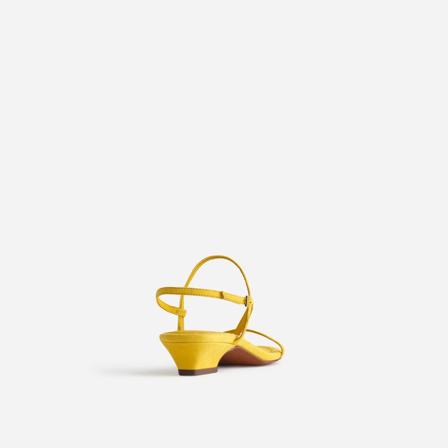 madewell the maycie asymmetric t-strap womens sandals yellow
