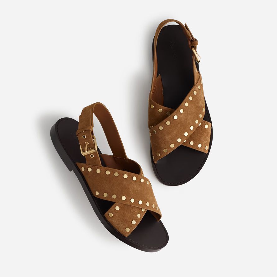 brown madewell the tuley crossover womens sandals
