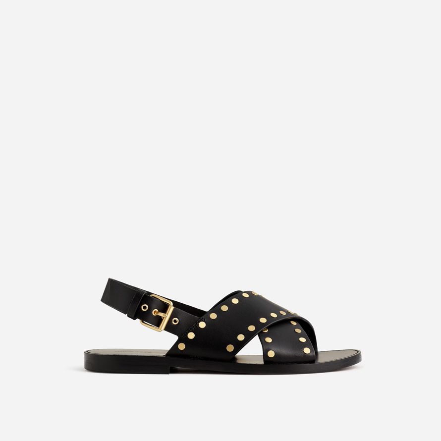 black womens madewell the tuley crossover sandals