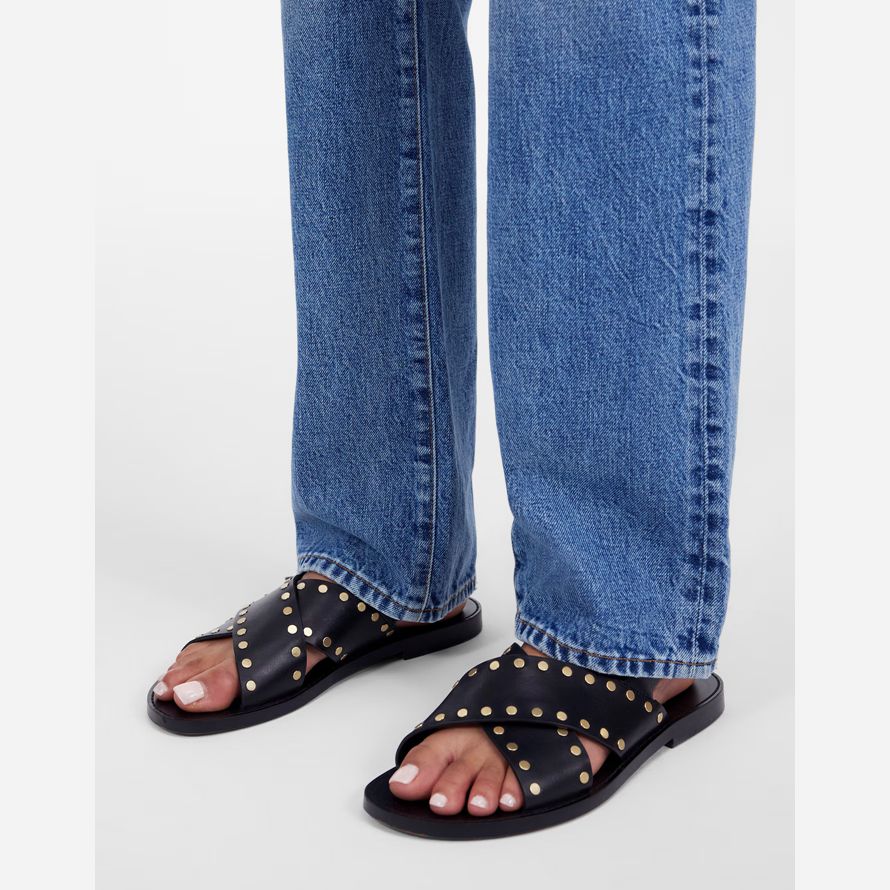 black womens madewell the tuley crossover sandals