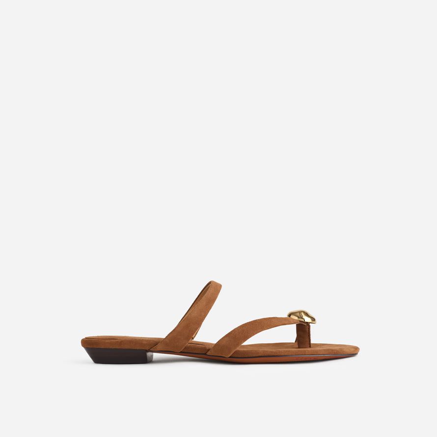 madewell the mila organic hardware thong womens sandals brown