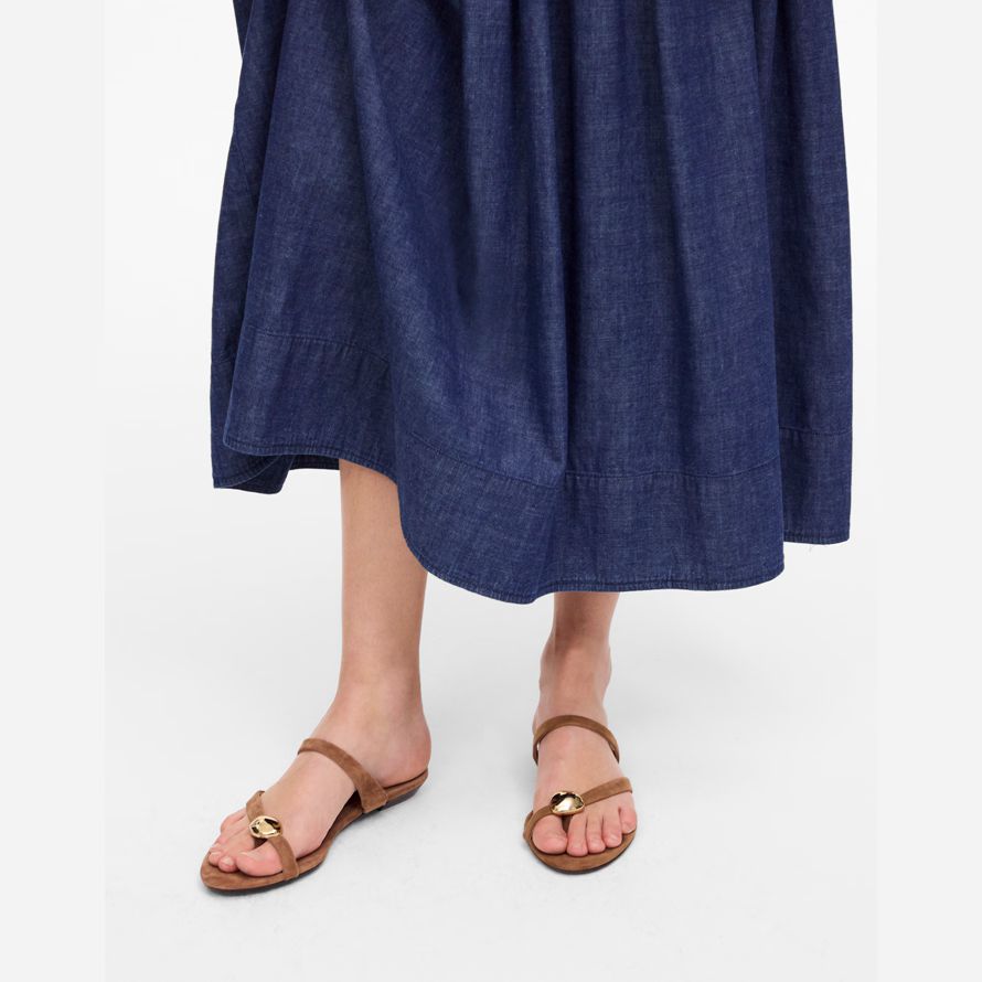 madewell the mila organic hardware thong womens sandals brown