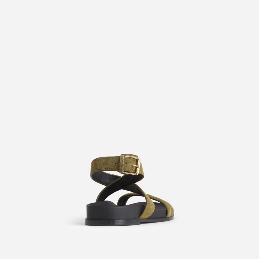 womens madewell the caro ankle-wrap sandals olive