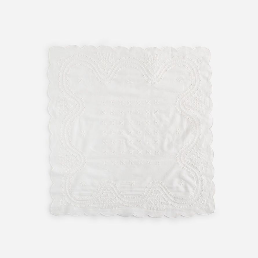 white womens madewell organic cotton eyelet scarf