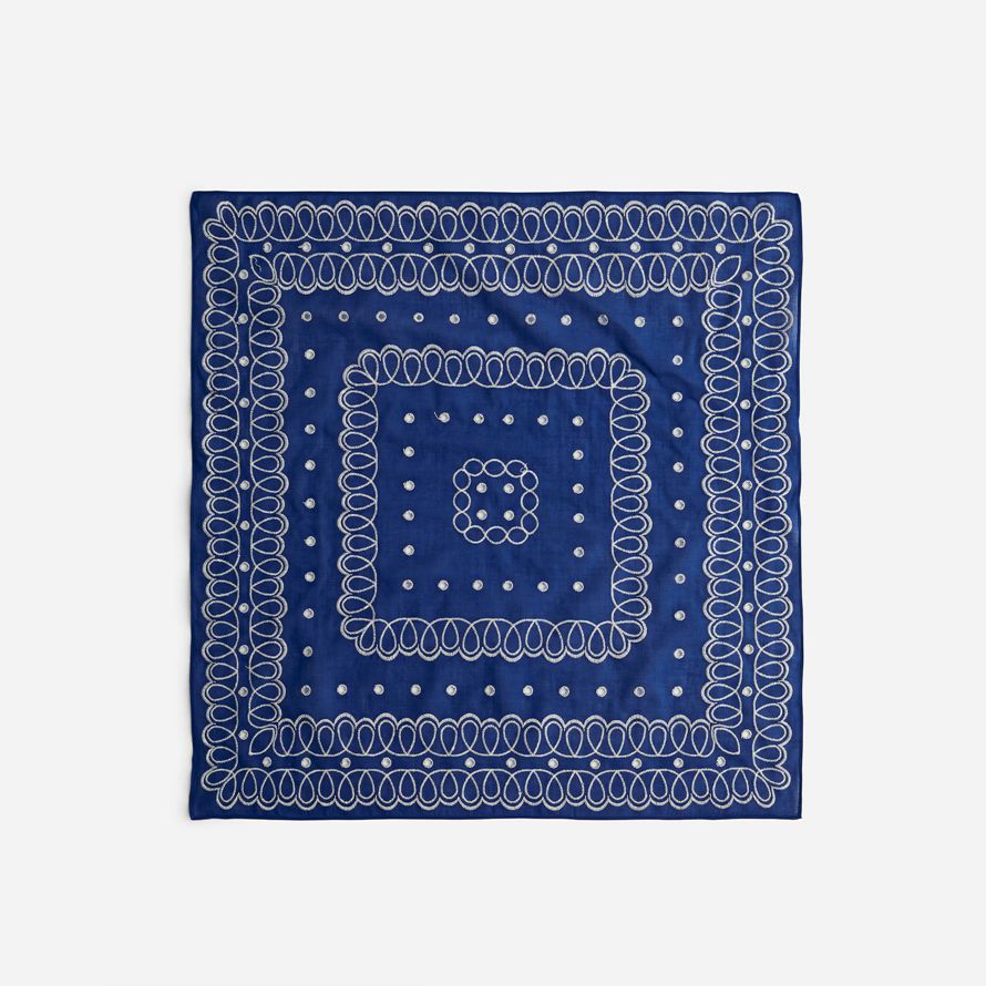navy womens madewell organic cotton eyelet scarf