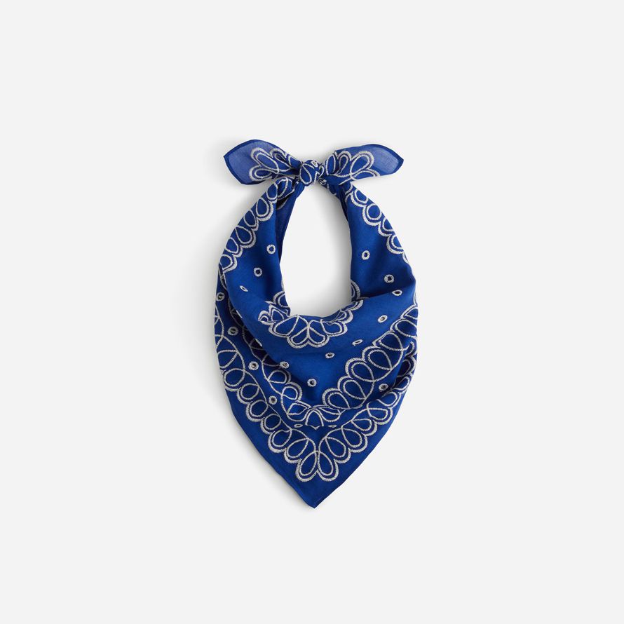 navy womens madewell organic cotton eyelet scarf