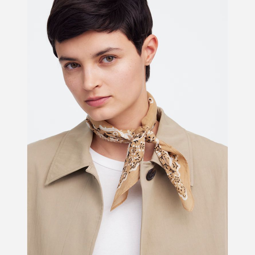 khaki brown womens madewell organic cotton scarf