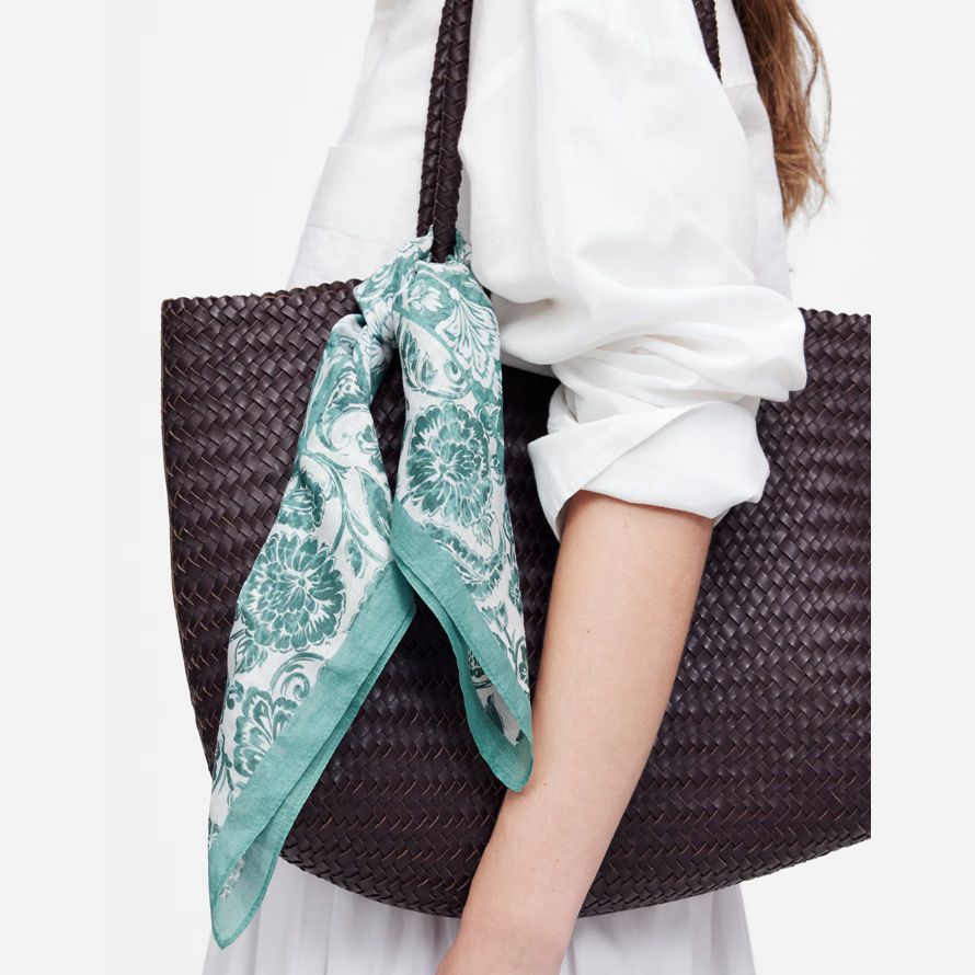 green white womens madewell organic cotton scarf