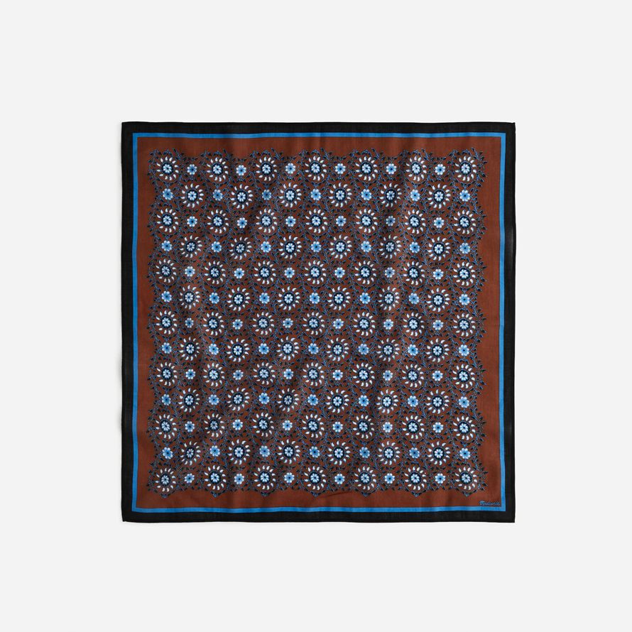 dark brown blue madewell organic cotton womens scarf