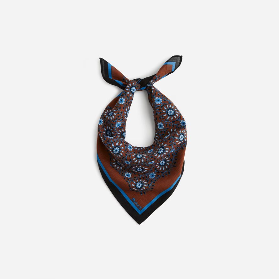 dark brown blue madewell organic cotton womens scarf