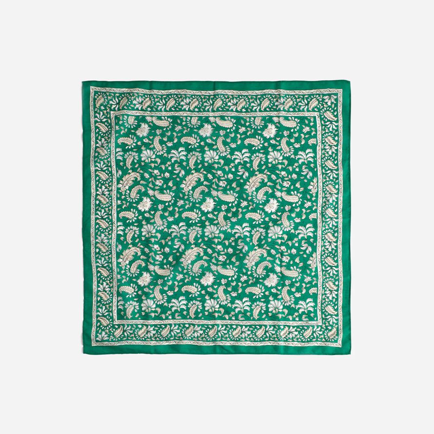 womens madewell organic cotton scarf green white