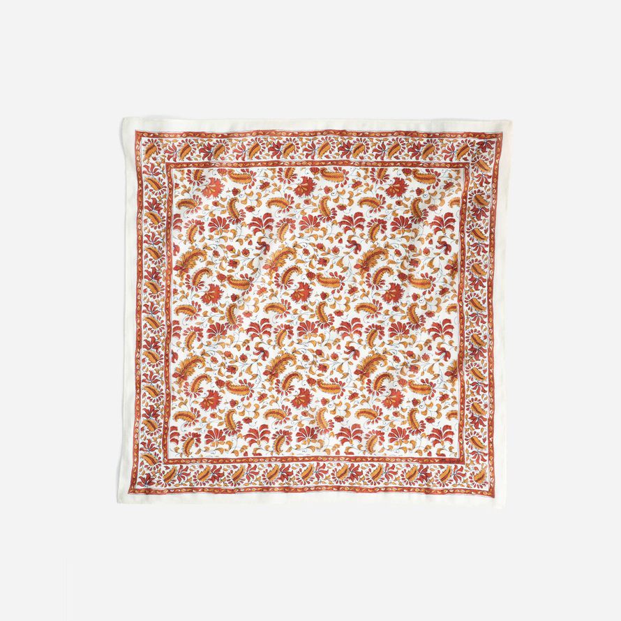 madewell organic cotton womens scarf orange white