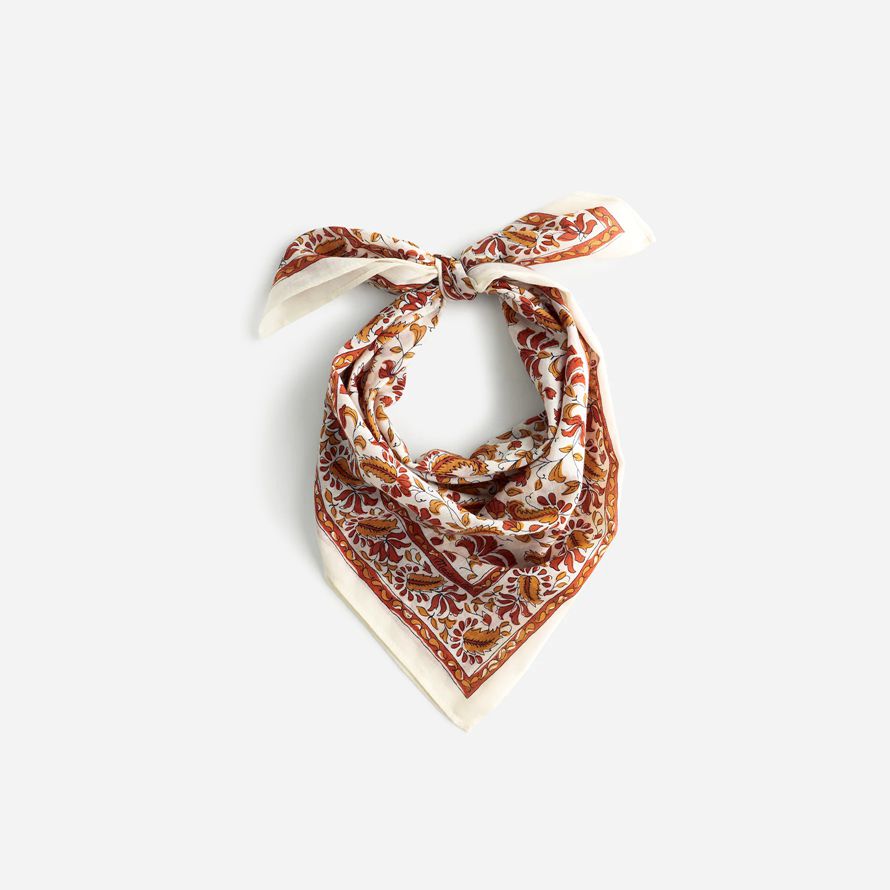 madewell organic cotton womens scarf orange white