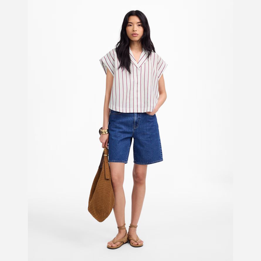 white purple madewell resort-collar linen-cotton womens shirts