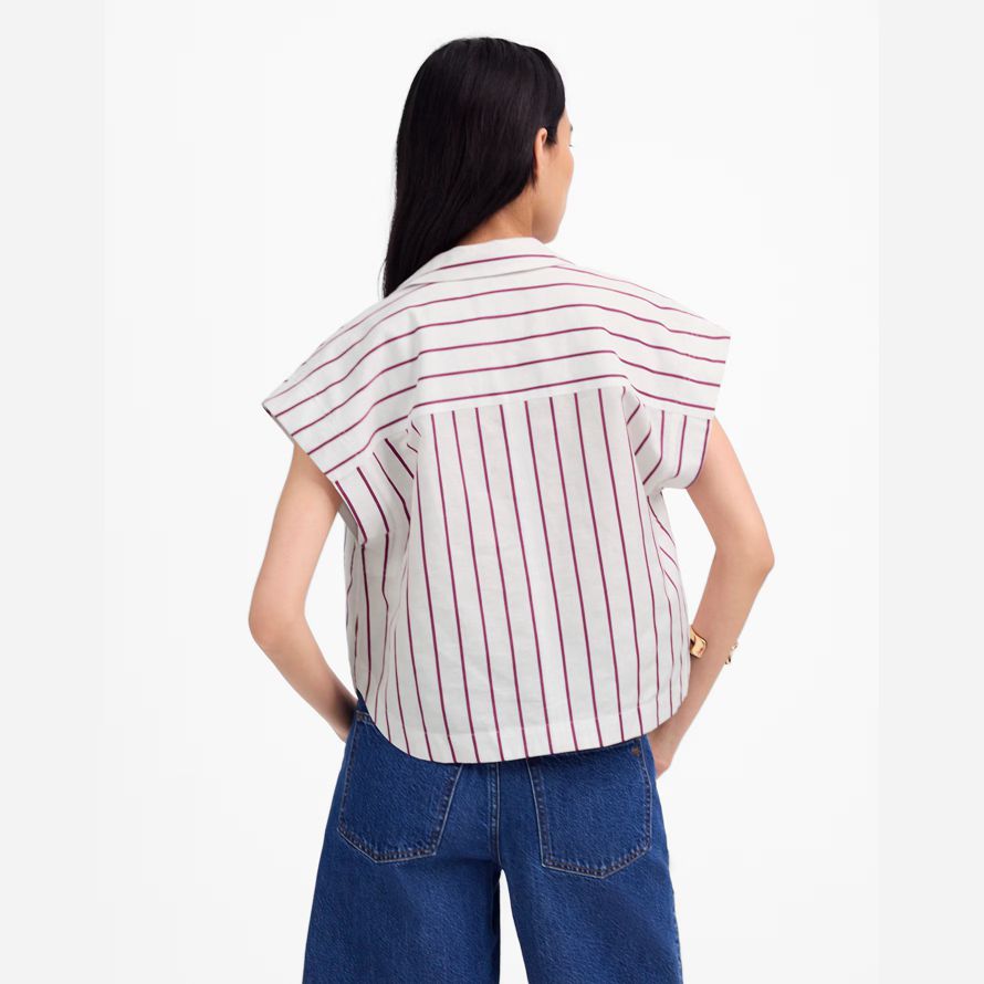 white purple madewell resort-collar linen-cotton womens shirts