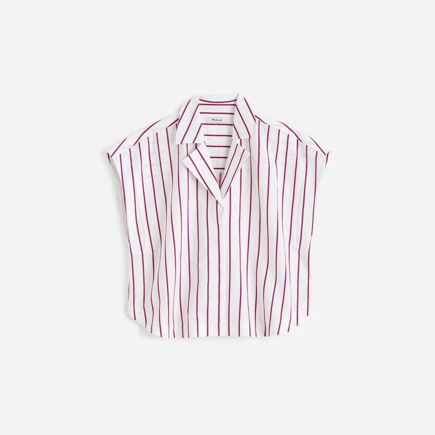 white purple madewell resort-collar linen-cotton womens shirts