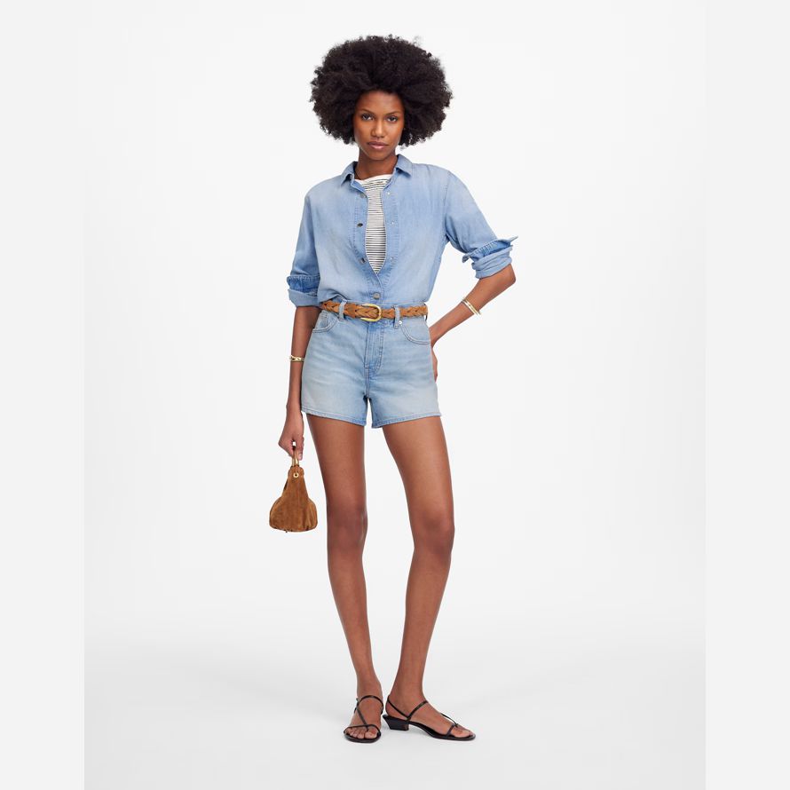 madewell the perfect vintage womens shorts blue
