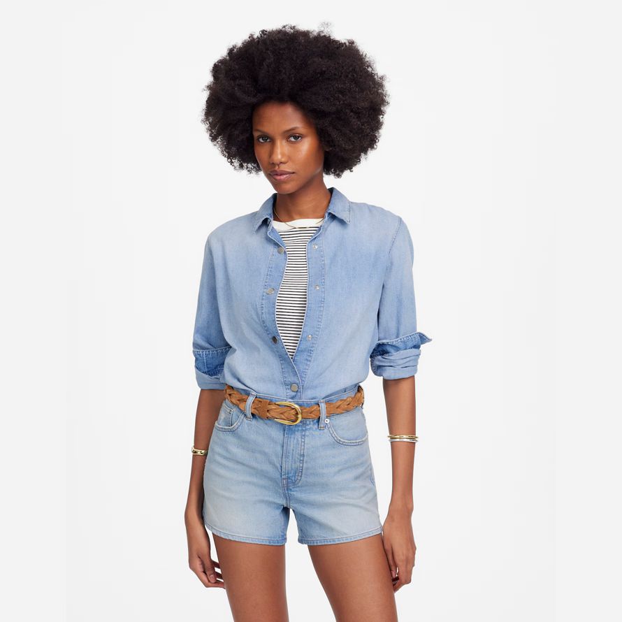 madewell the perfect vintage womens shorts blue