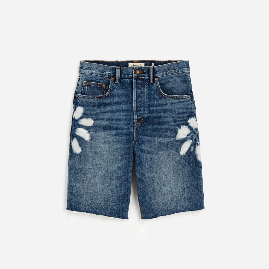 blue madewell the essex long baggy womens shorts
