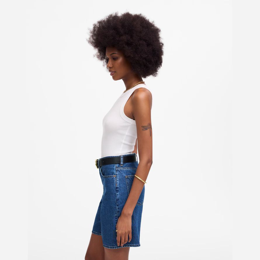 madewell the 1997 denim bermuda womens shorts blue