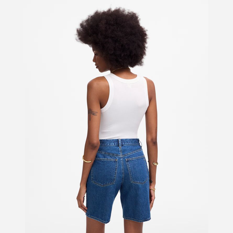 madewell the 1997 denim bermuda womens shorts blue