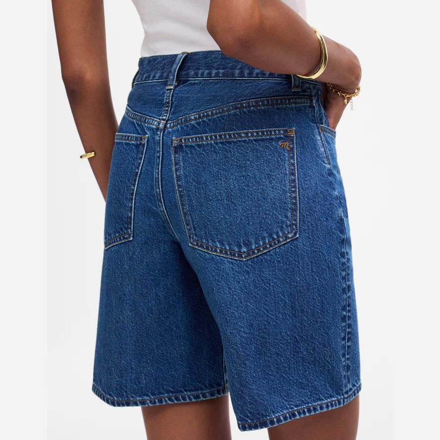 madewell the 1997 denim bermuda womens shorts blue
