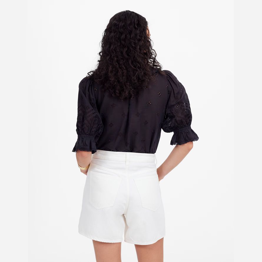 white madewell drawstring denim womens shorts