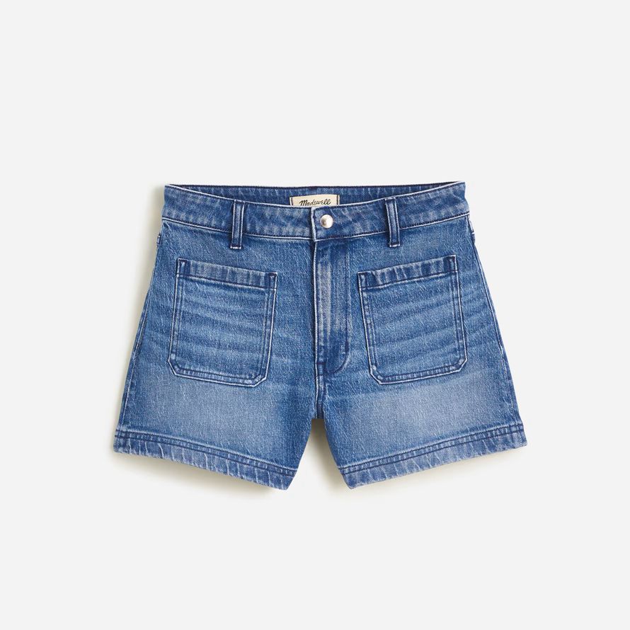 blue womens madewell the denim emmett shorts