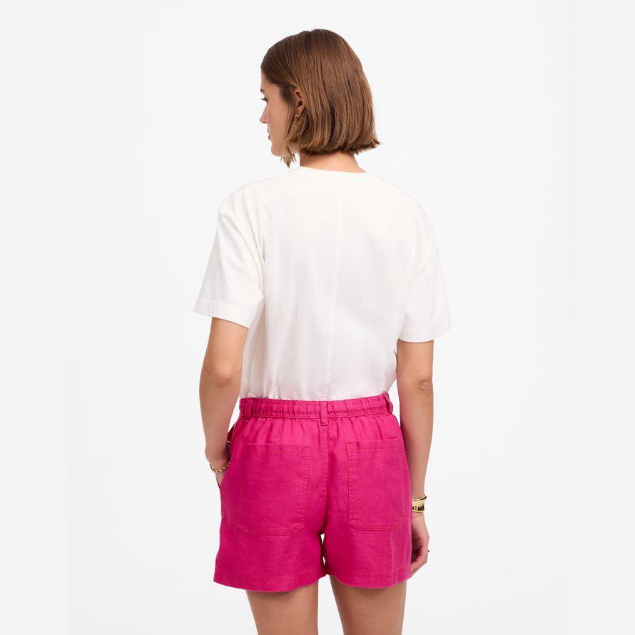 pink womens madewell pull-on drawstring shorts