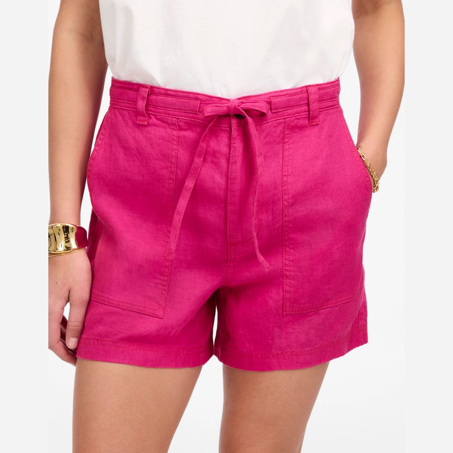 pink womens madewell pull-on drawstring shorts