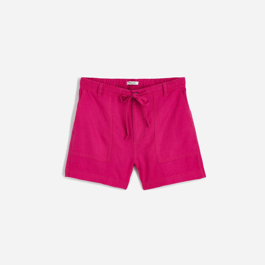 pink womens madewell pull-on drawstring shorts
